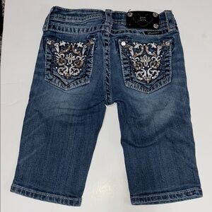 Miss Me Kids Denim Shorts with Embellished Pockets